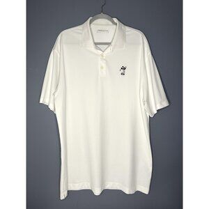 Nike Golf Polo Shirt Mens 2XL White Dri-FIT Walt Disney World Mickey Mouse Golf